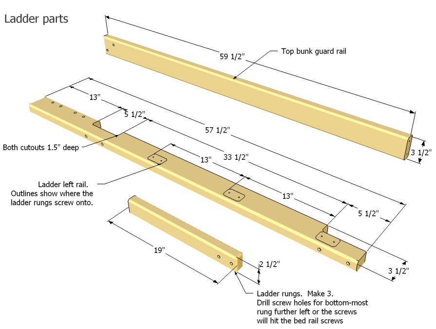 Bunk Bed Ladder Plan