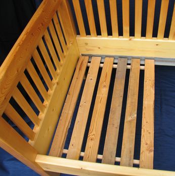 Daybed Frames Build on Used Angle Iron From An Old Steel Bed Frame To Support The Slats