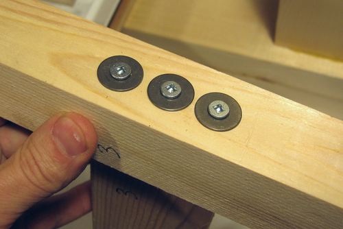 experimented with reinforcing the screw heads with washers which ...