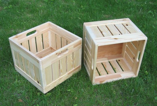 Milk crate inspired wooden boxes