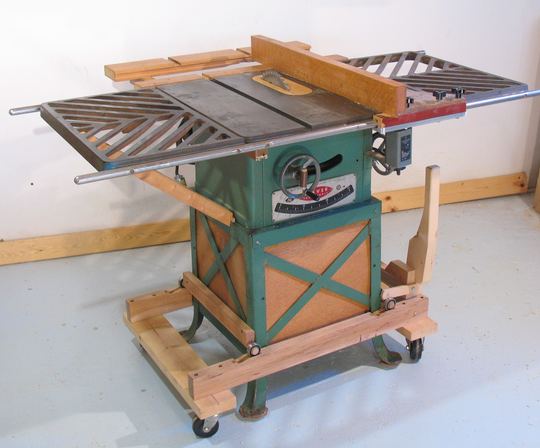 Roll Around Table Saw Base for Pinterest