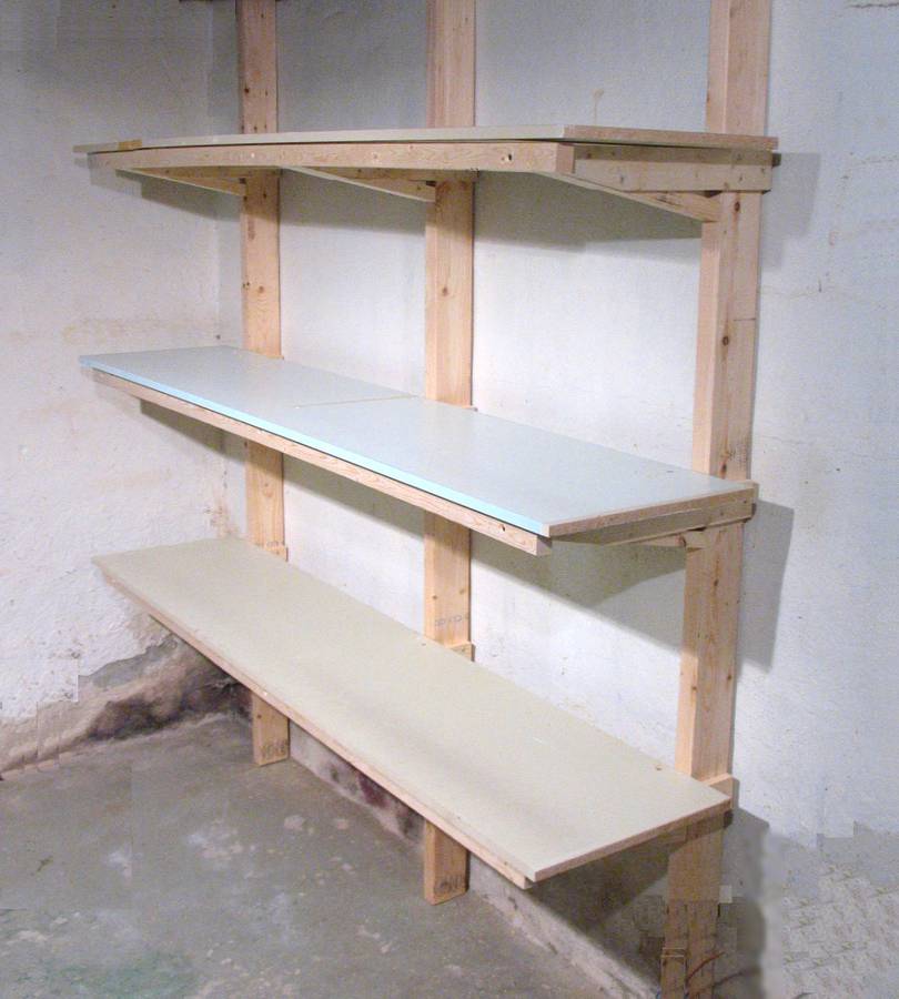 wood shelf plans basement
