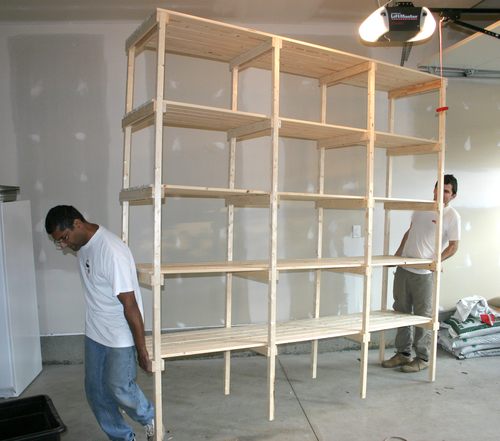 wooden storage shelving