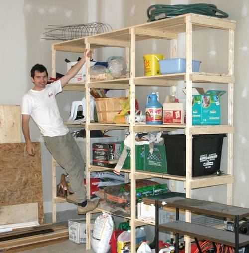 Building storage shelves