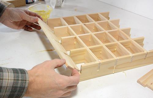 Organizing tray made of wood