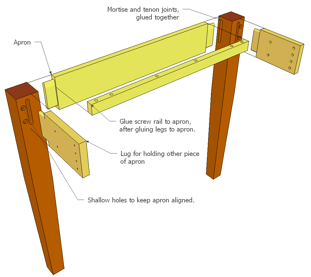 wooden table legs on You Can Also Download The Sketchup Model For This Table