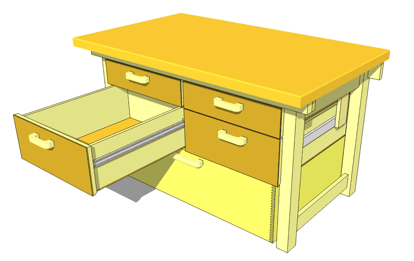 Workbench with Drawers Plans
