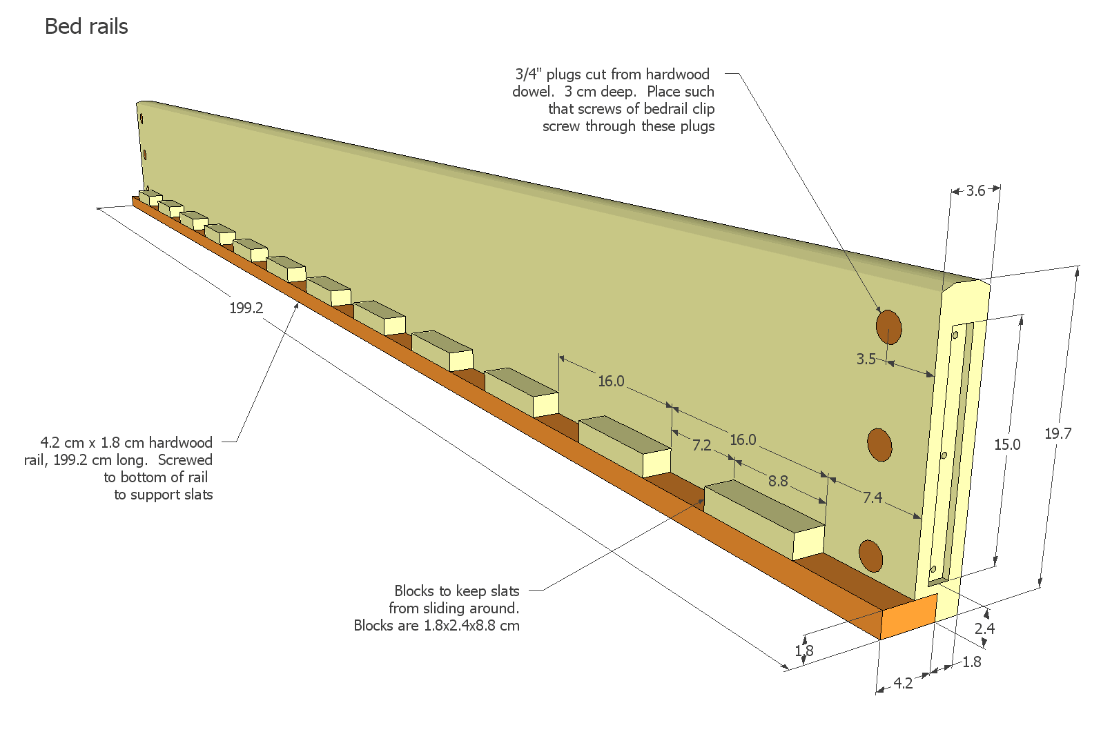 full floor bed with rails