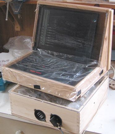 laptop computer in protective case