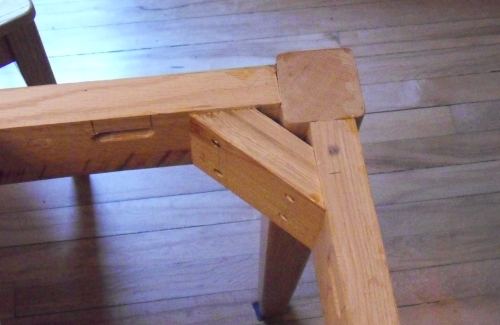 Attaching table legs with a dowel jig