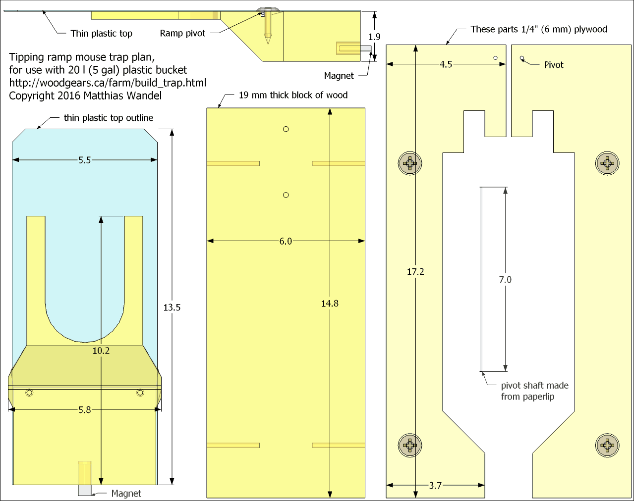 Building the tipping ramp mouse trap