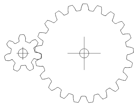 simple gear train driven gear