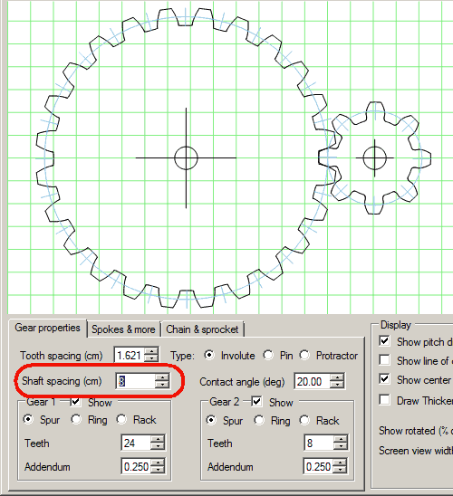 Jackshaft Gear Ratio Chart