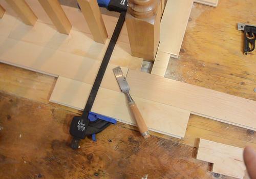 Fitting Flooring Around Stair Rail Spindles, Installing Laminate Flooring Around Stair Spindles