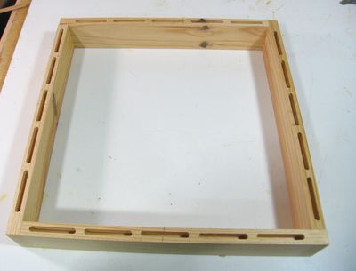box frame with mortises