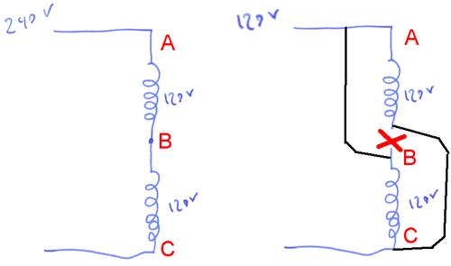 Switching A Motor Between 240 And 120 Volts