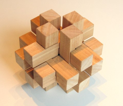 Wooden Burr Puzzle Cube Solution - 12 Piece Cube Puzzle 