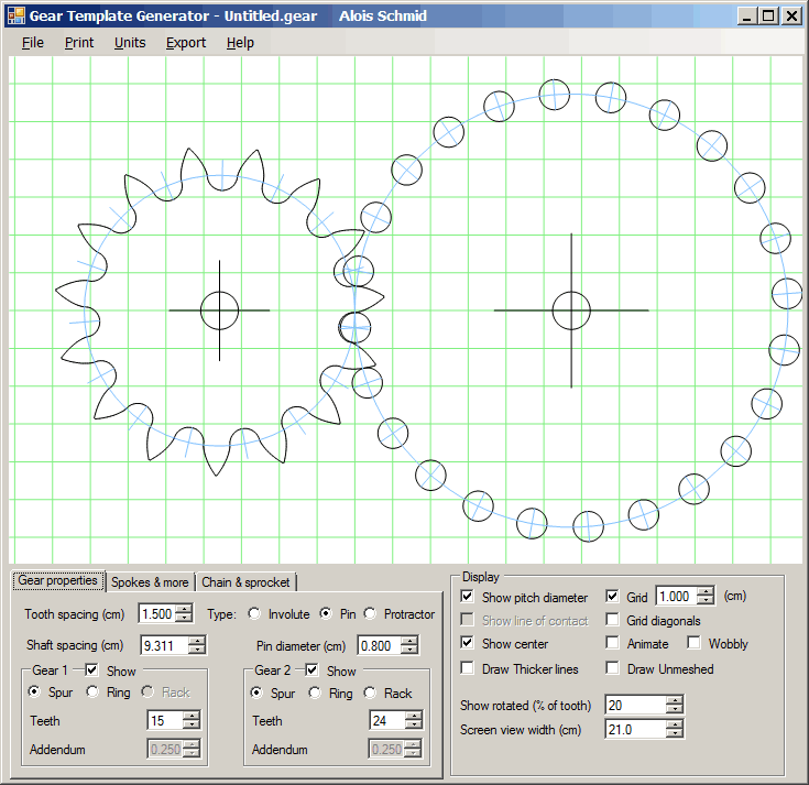 gear template generator software