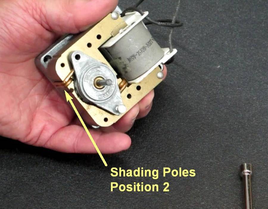 Reversing a shaded pole motor.