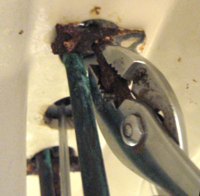 how to remove an old bathroom sink