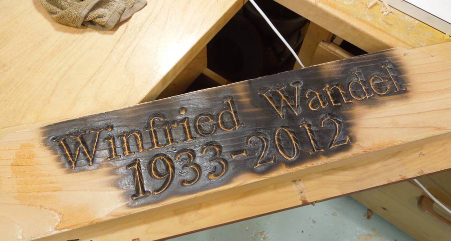 Wooden grave marker